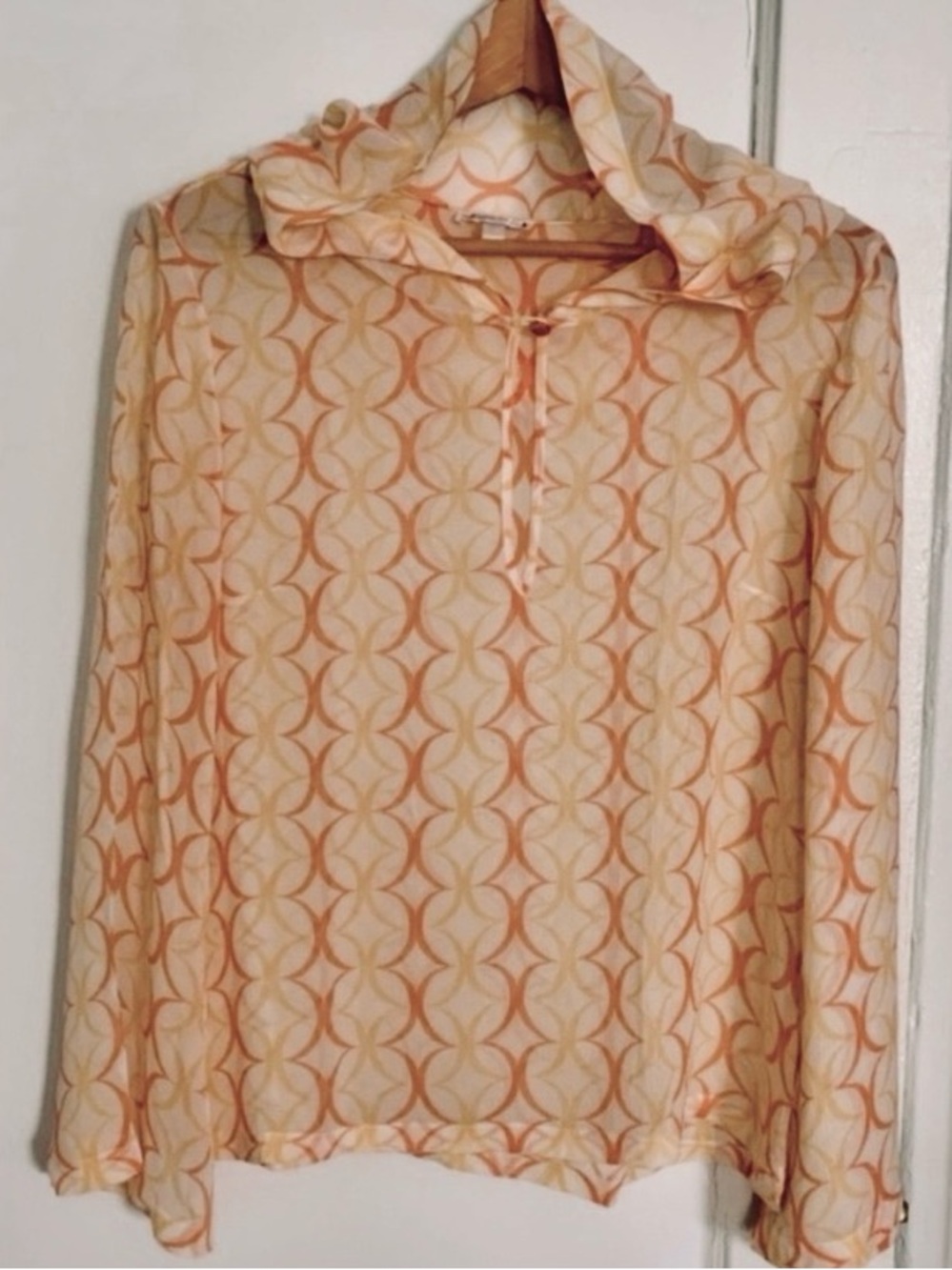 Allegra Hicks Made in England Chic Silk Sheer Resort Beach Coverup Hoodie Top